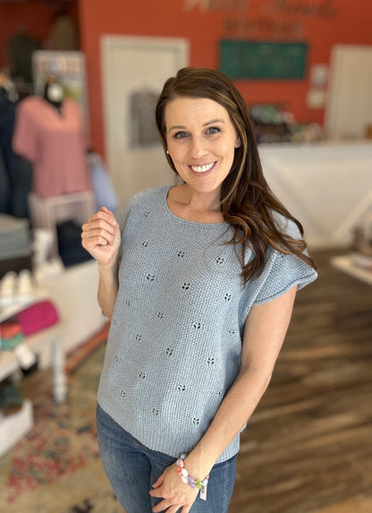 Pointelle Knit Short Sleeve
