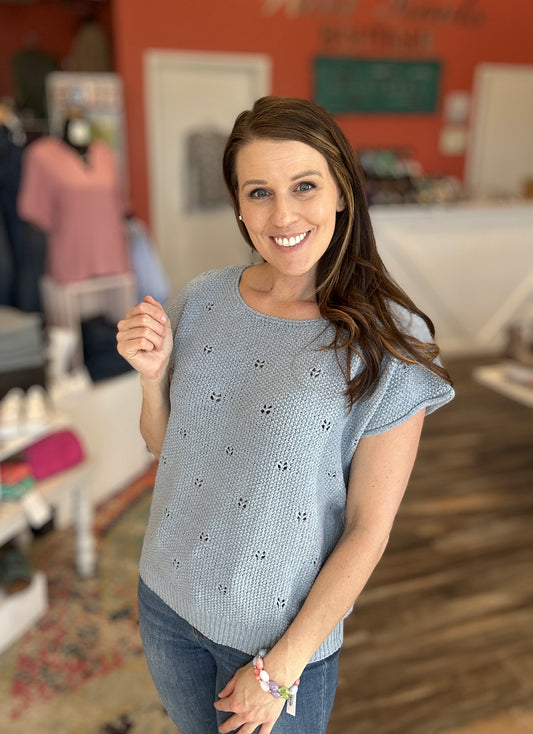 Pointelle Knit Short Sleeve