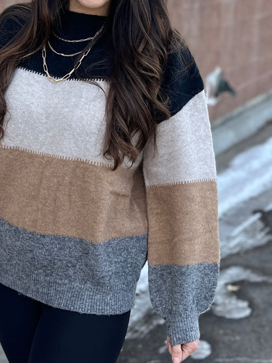 Color Block Knit Sweater