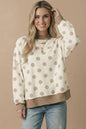 Polka Dot Exposed Seam French Terry Top