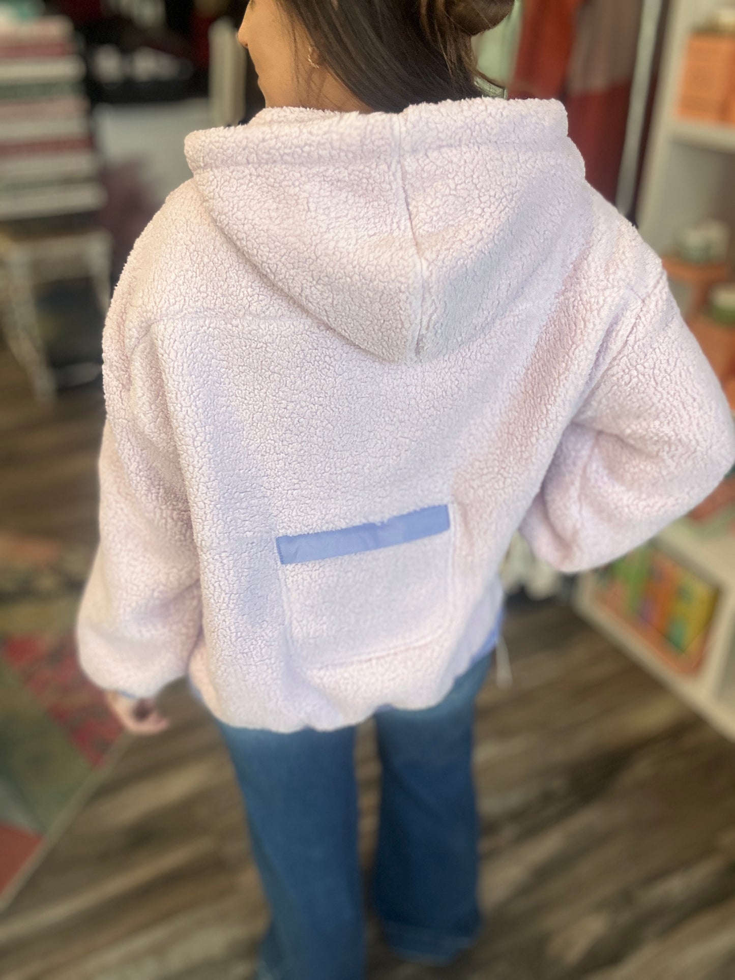 Black Sherpa Fleece Pullover