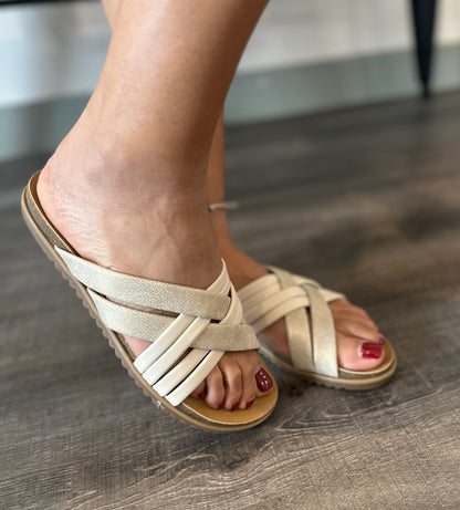 Majie Bone Slip On Strappy Sandal