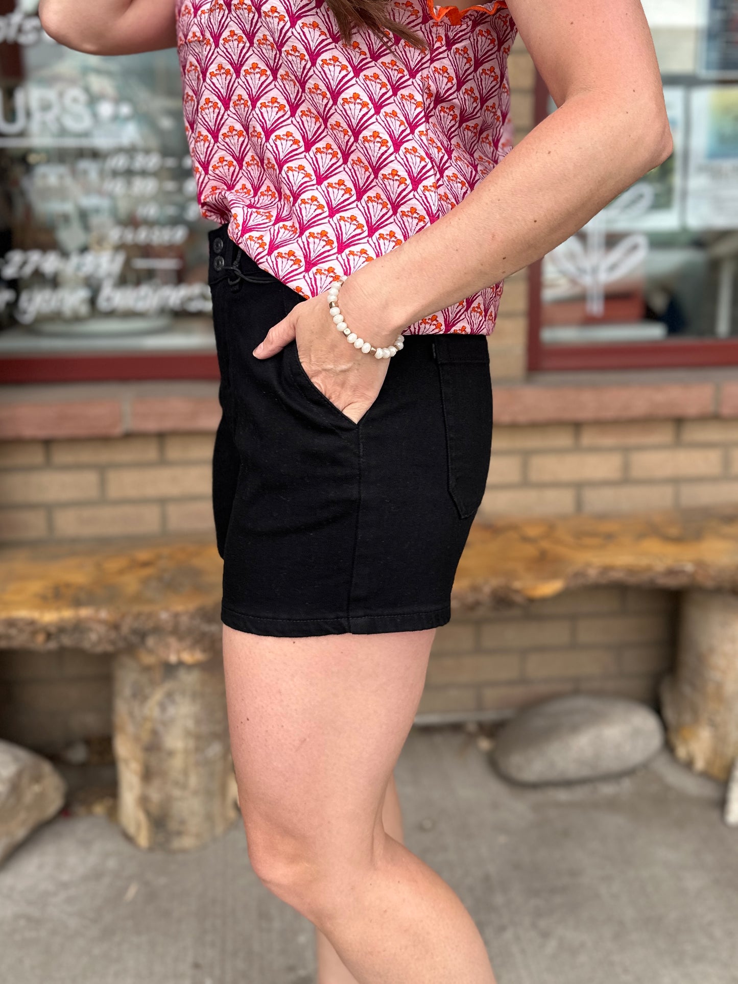 Black Trouser Shorts