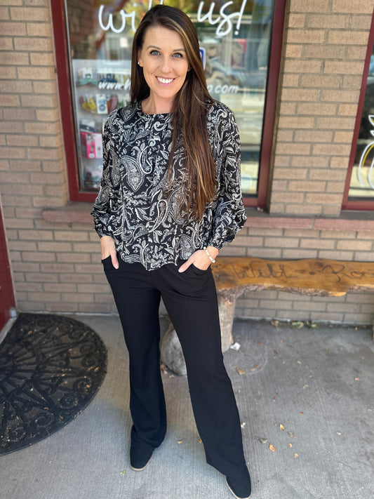 Paisley Print 3/4 Blouse
