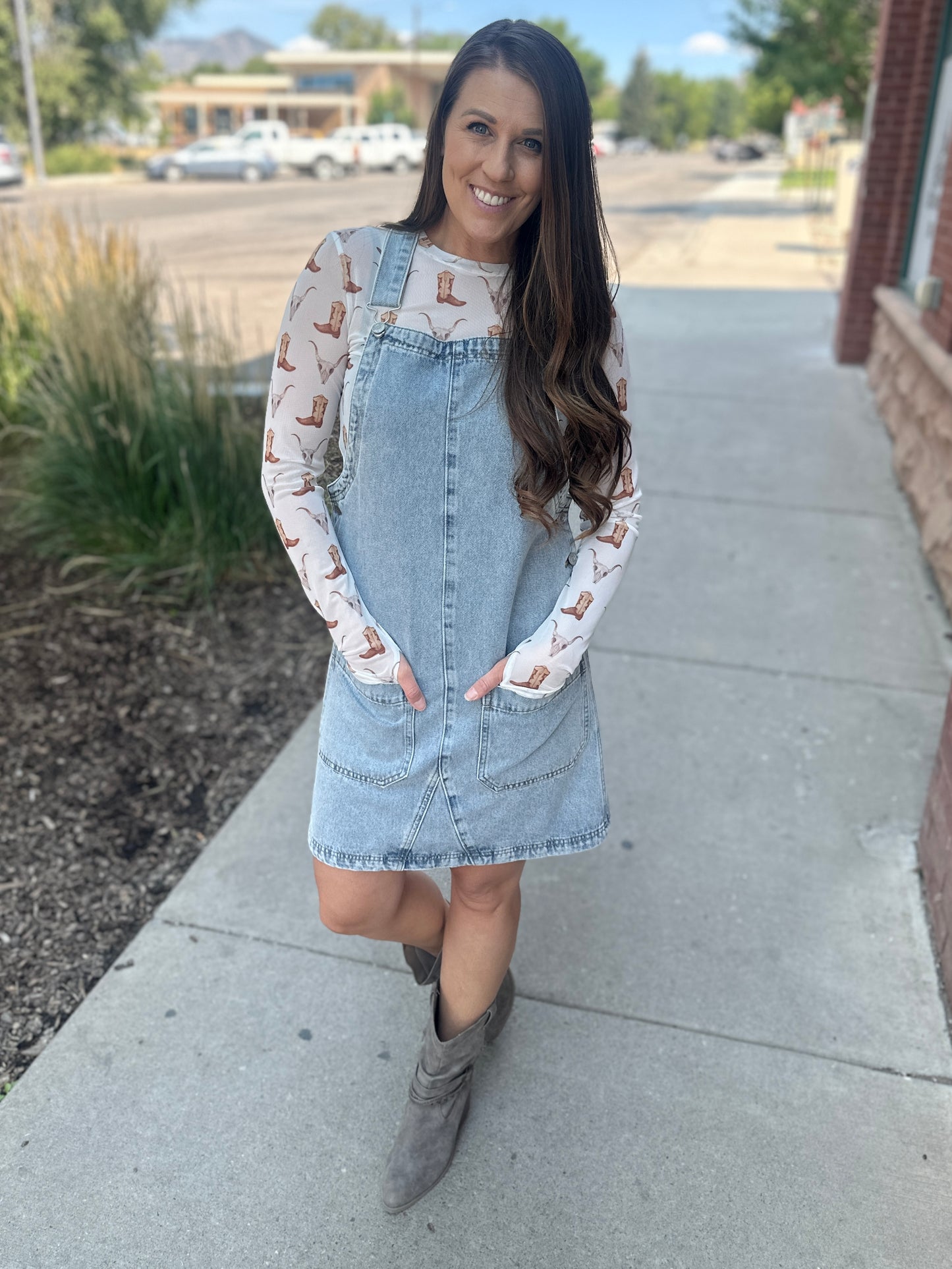 Skulls & Boots Mesh Top