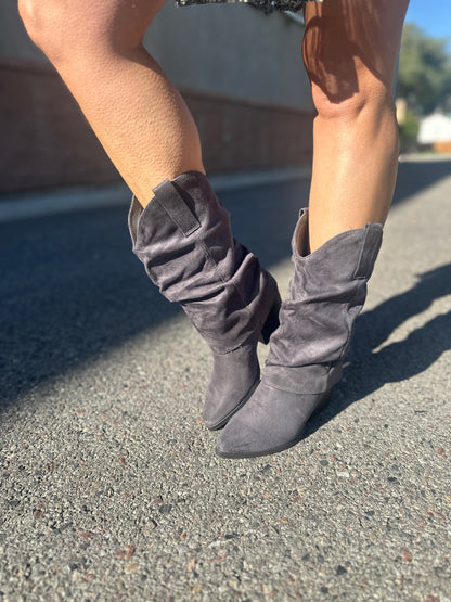 Grey Suede Boot