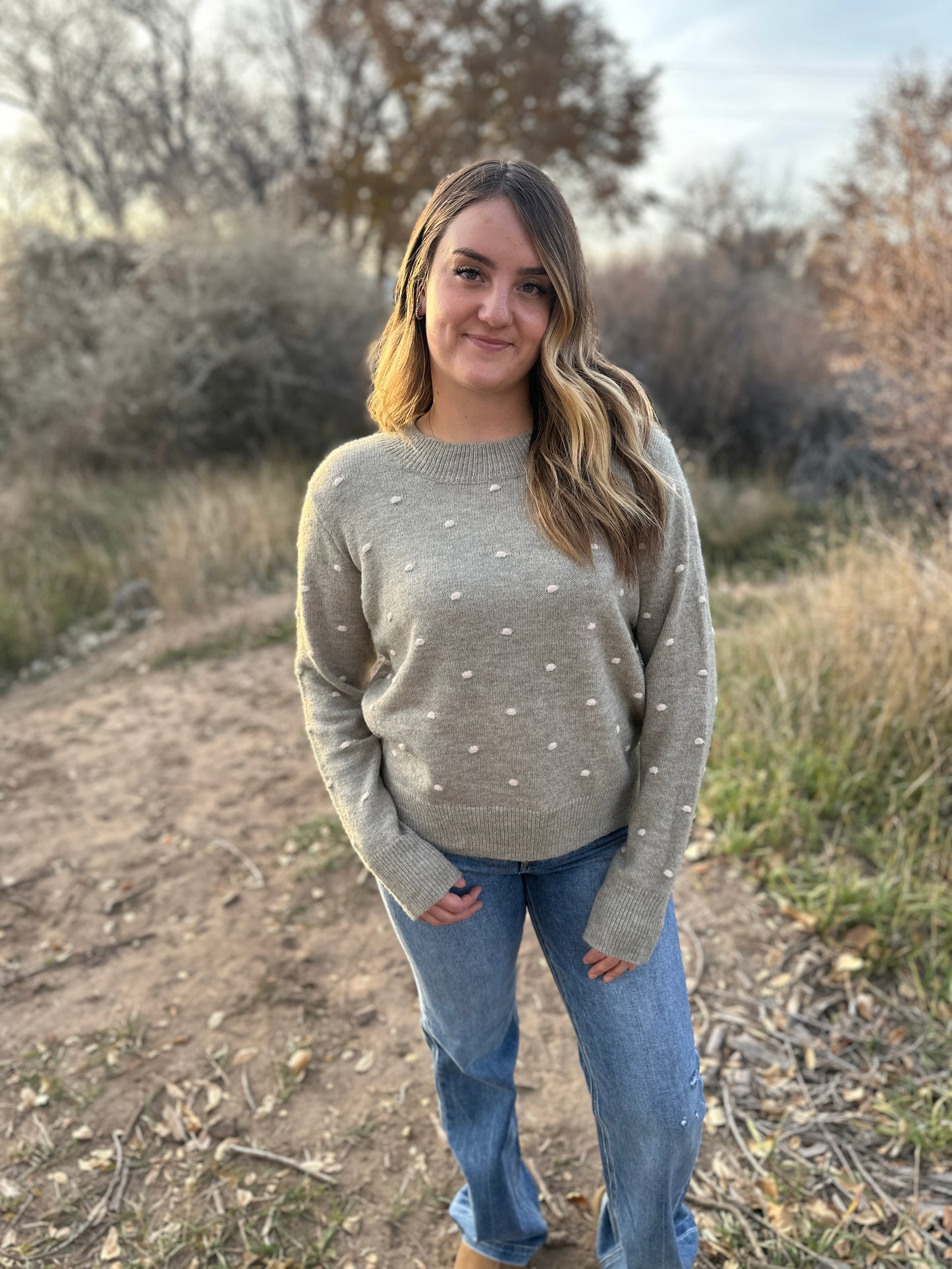 Cozy Dotted Knit Sweater