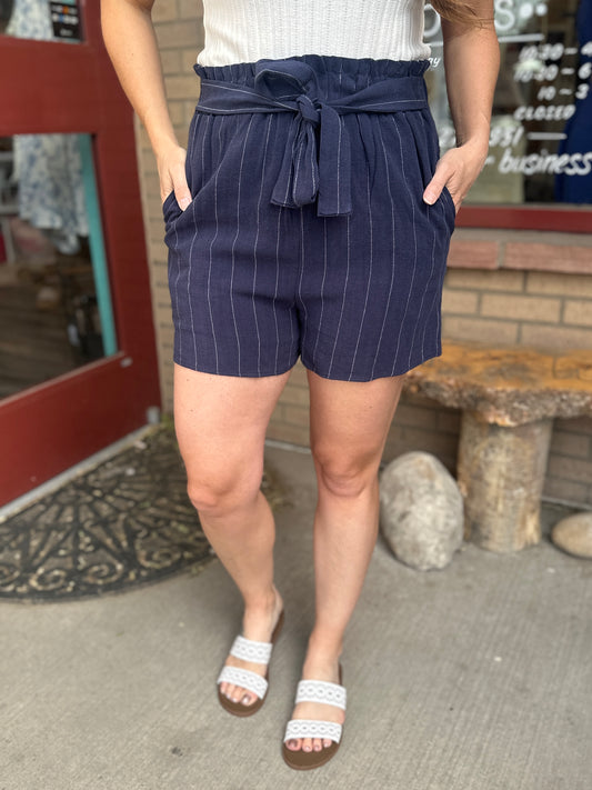 Libby Striped Linen Shorts