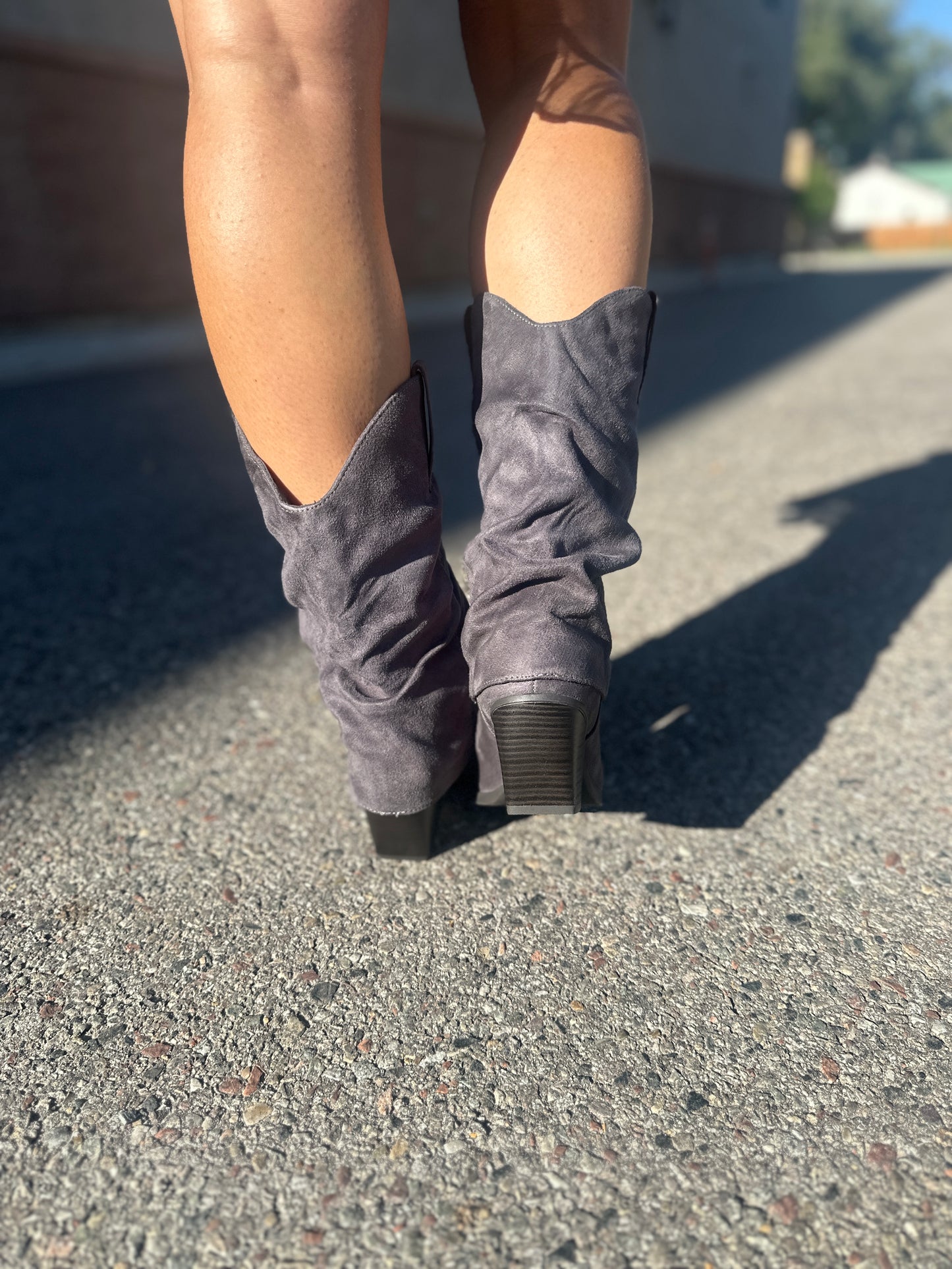 Grey Suede Boot