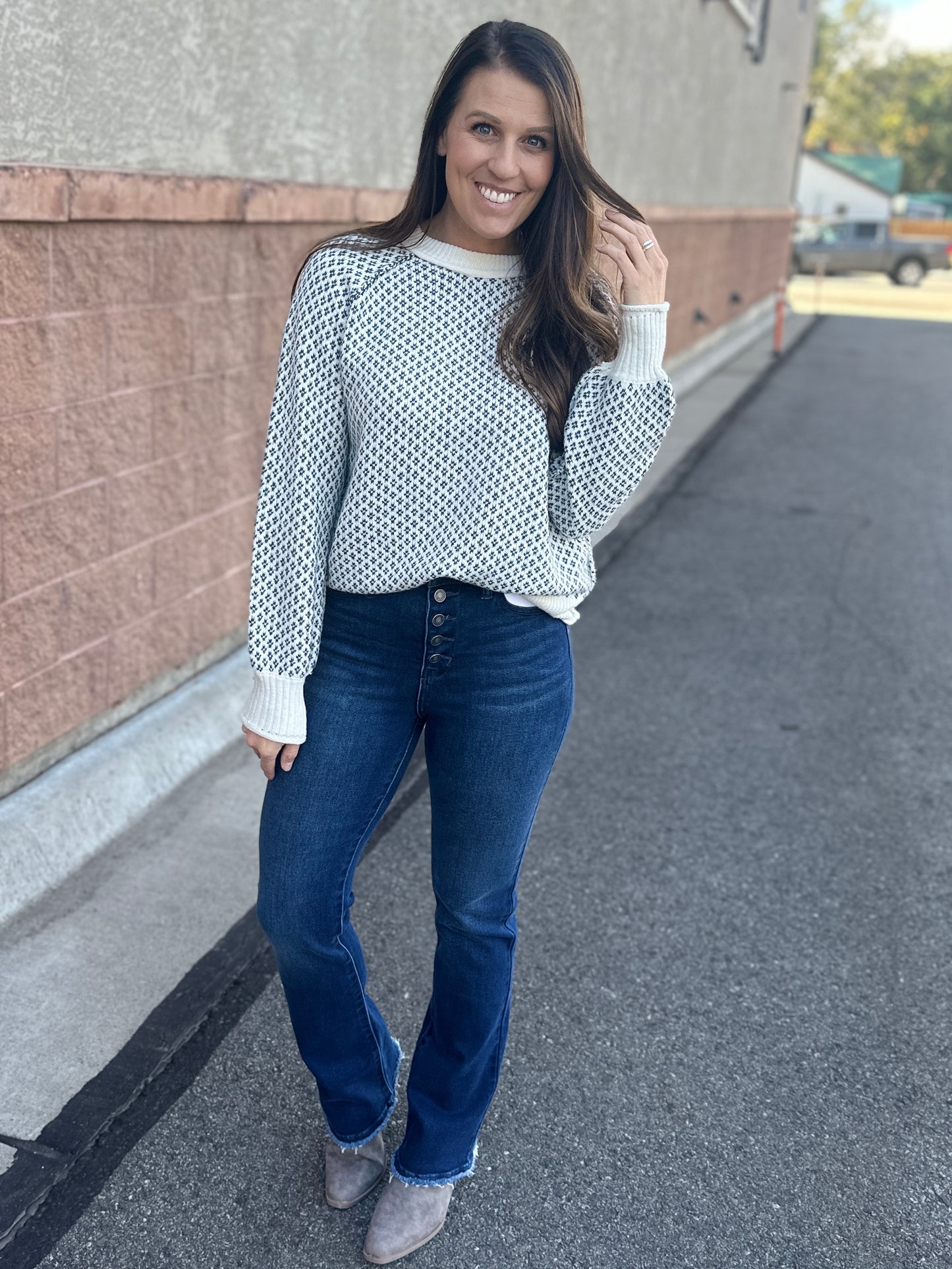 Textured Reverse Stitch Sweater