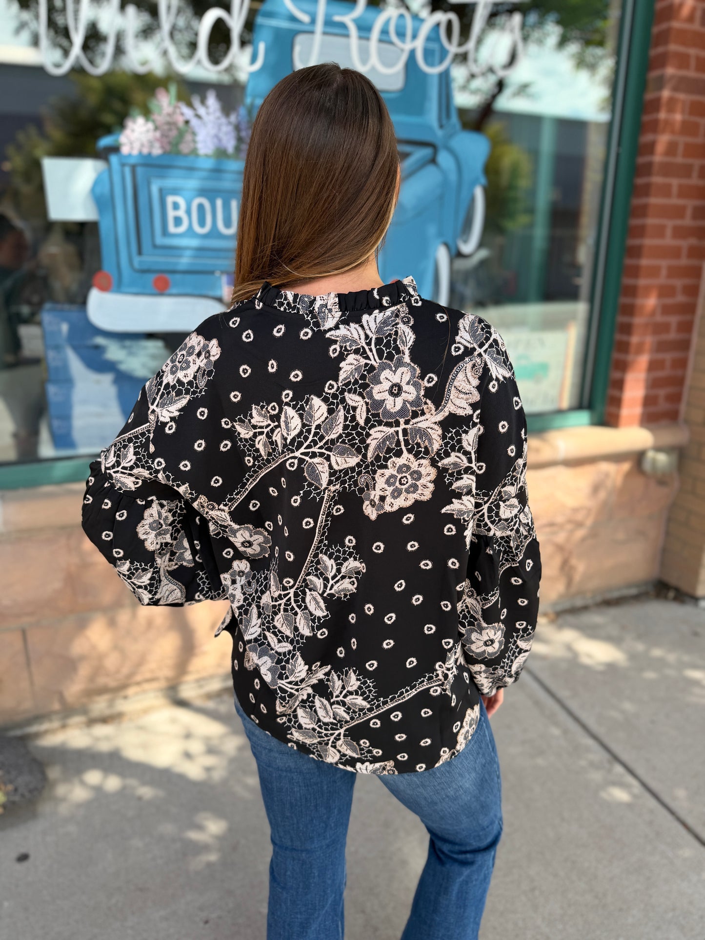 Sheridan Print V-Neck Blouse