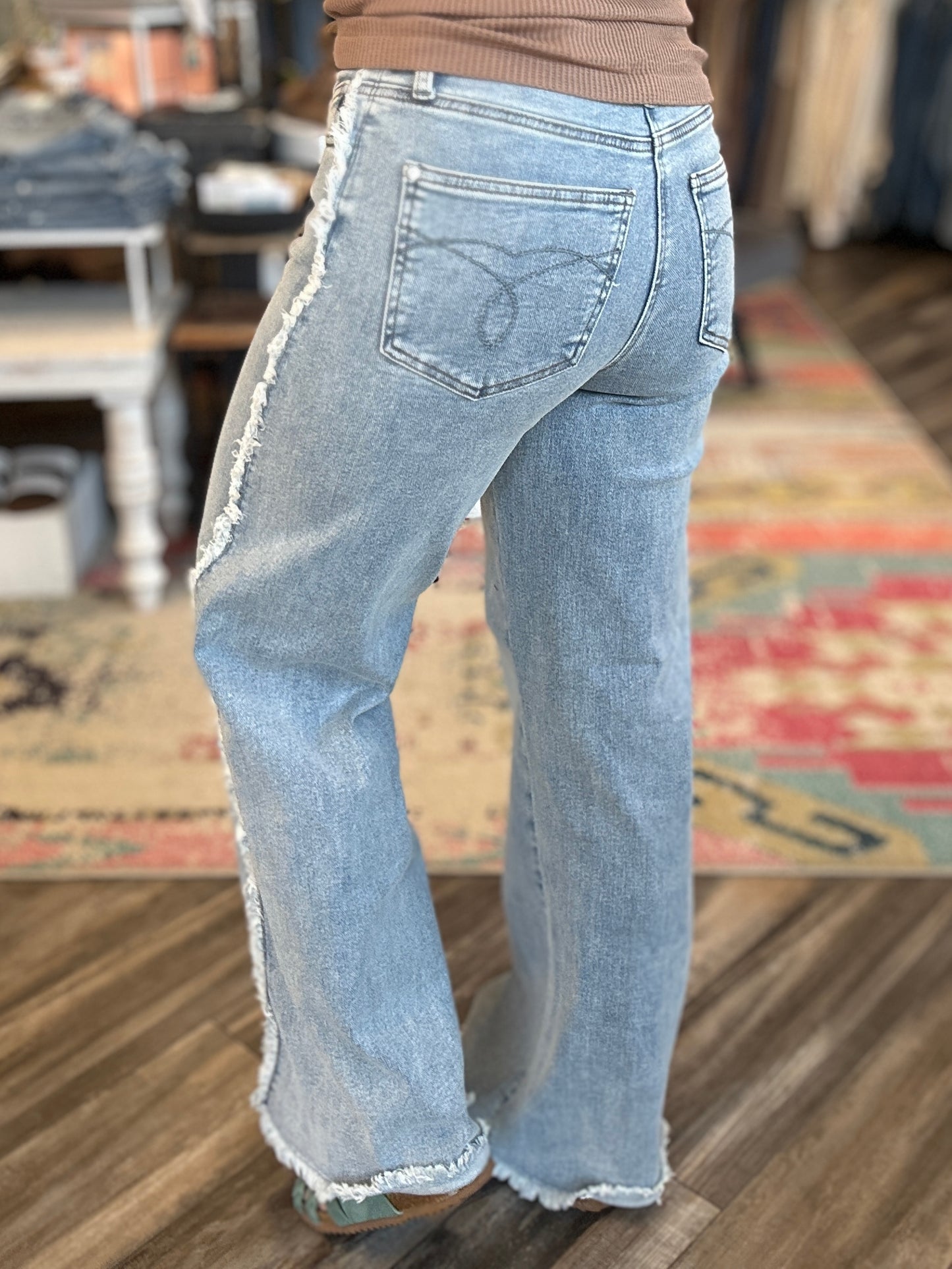 Retro Raw Twisted Out Seam Jean