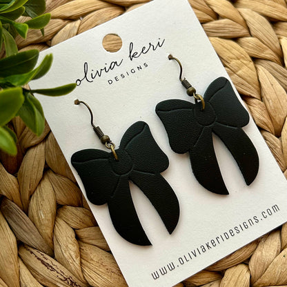 Bow Earrings - Black