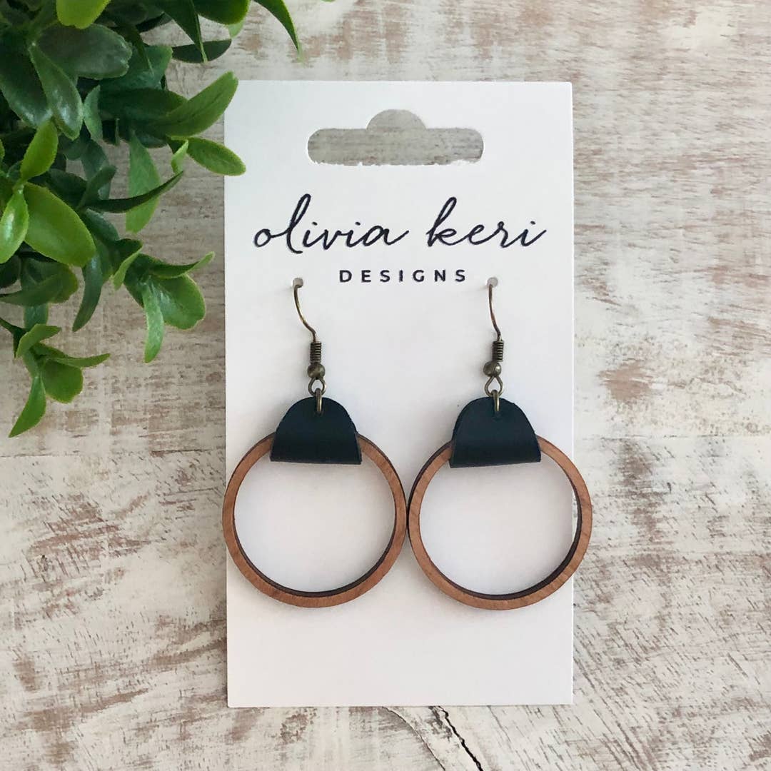 Wood Hoop Earrings
