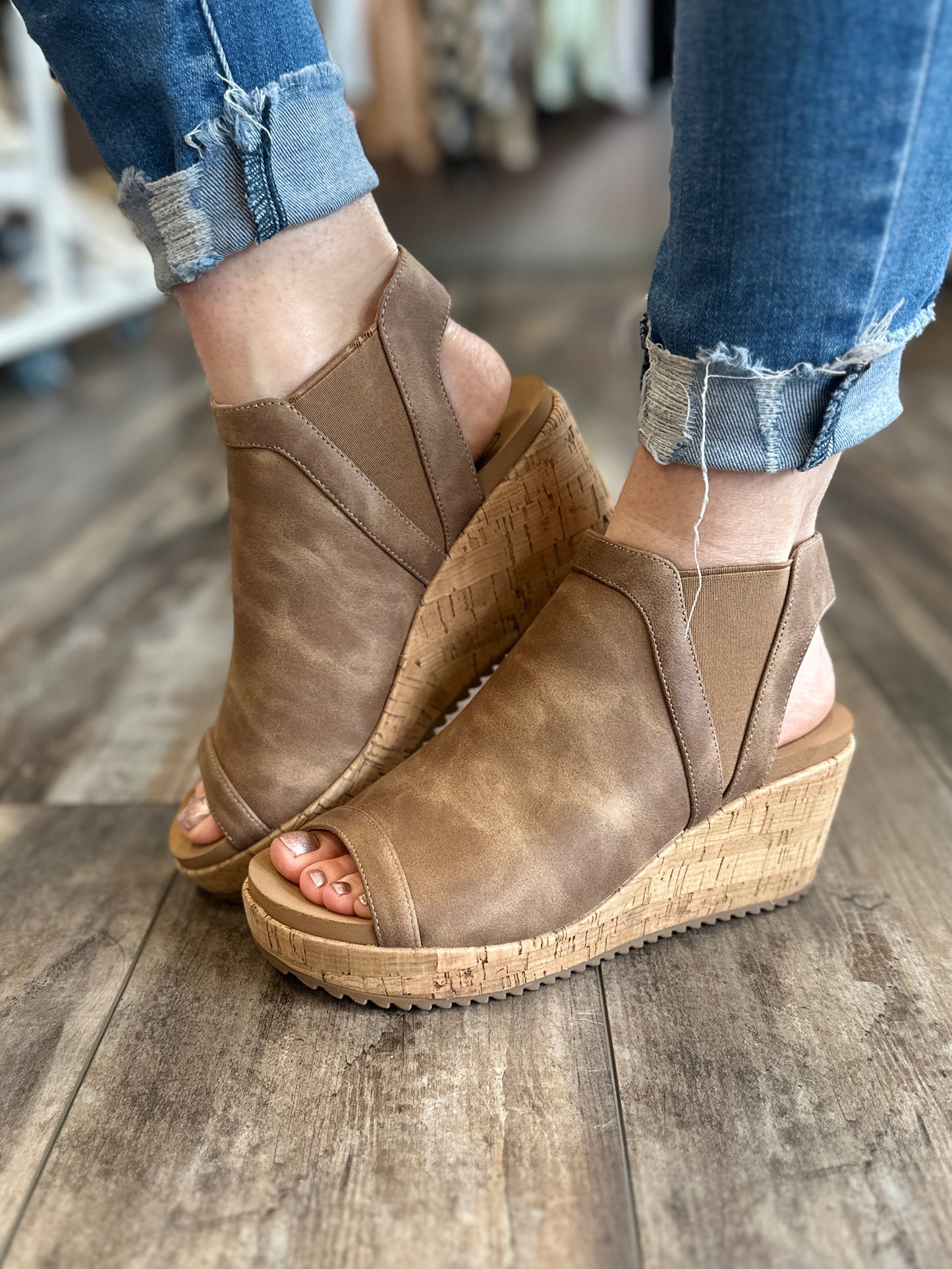 On the Town Tan Wedge