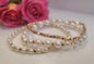 Gold Beaded and Pearl Stretch Bracelet