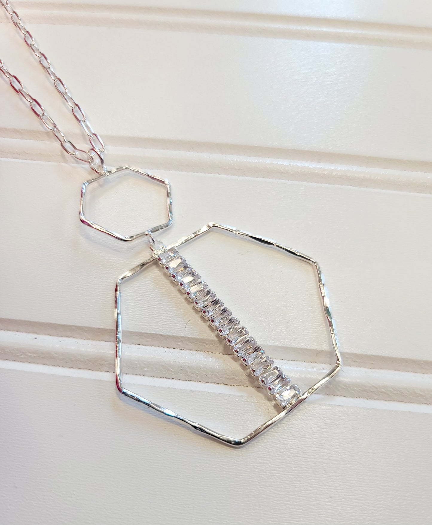 Silver Hexagon Necklace