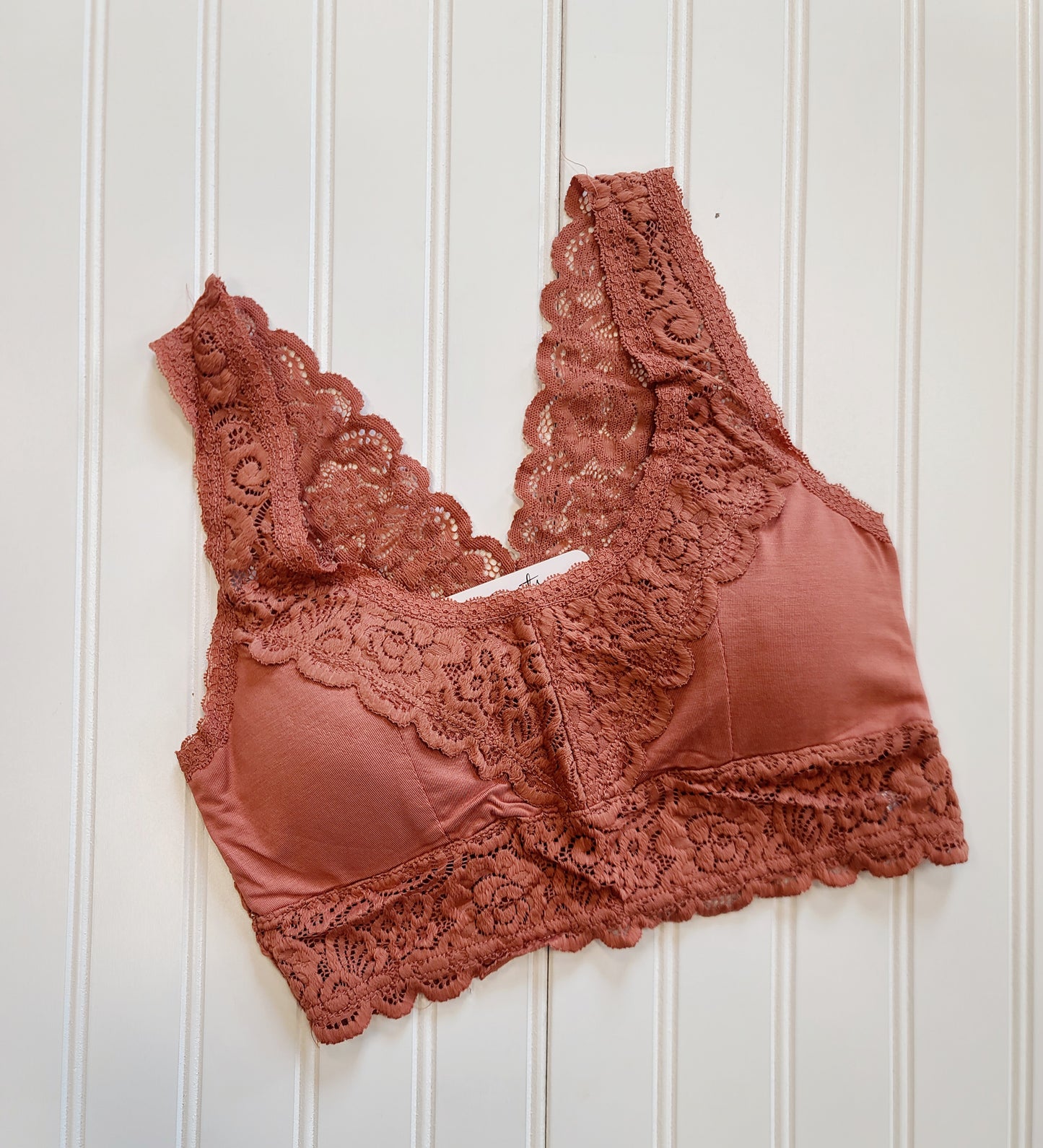 Lace Trimmed Scoop Neck Bralette