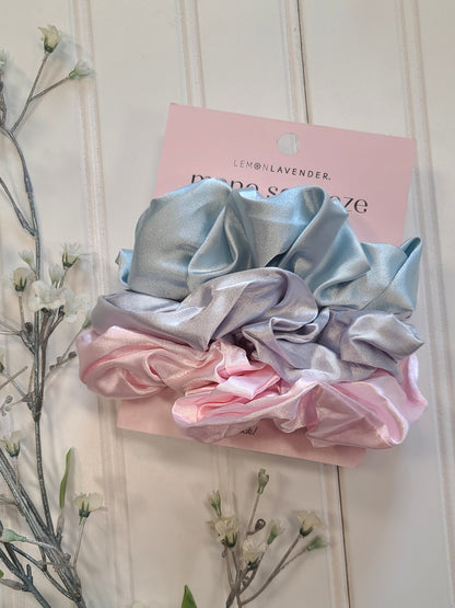 Oversized Silky Satin Scrunchies - 3 Pack