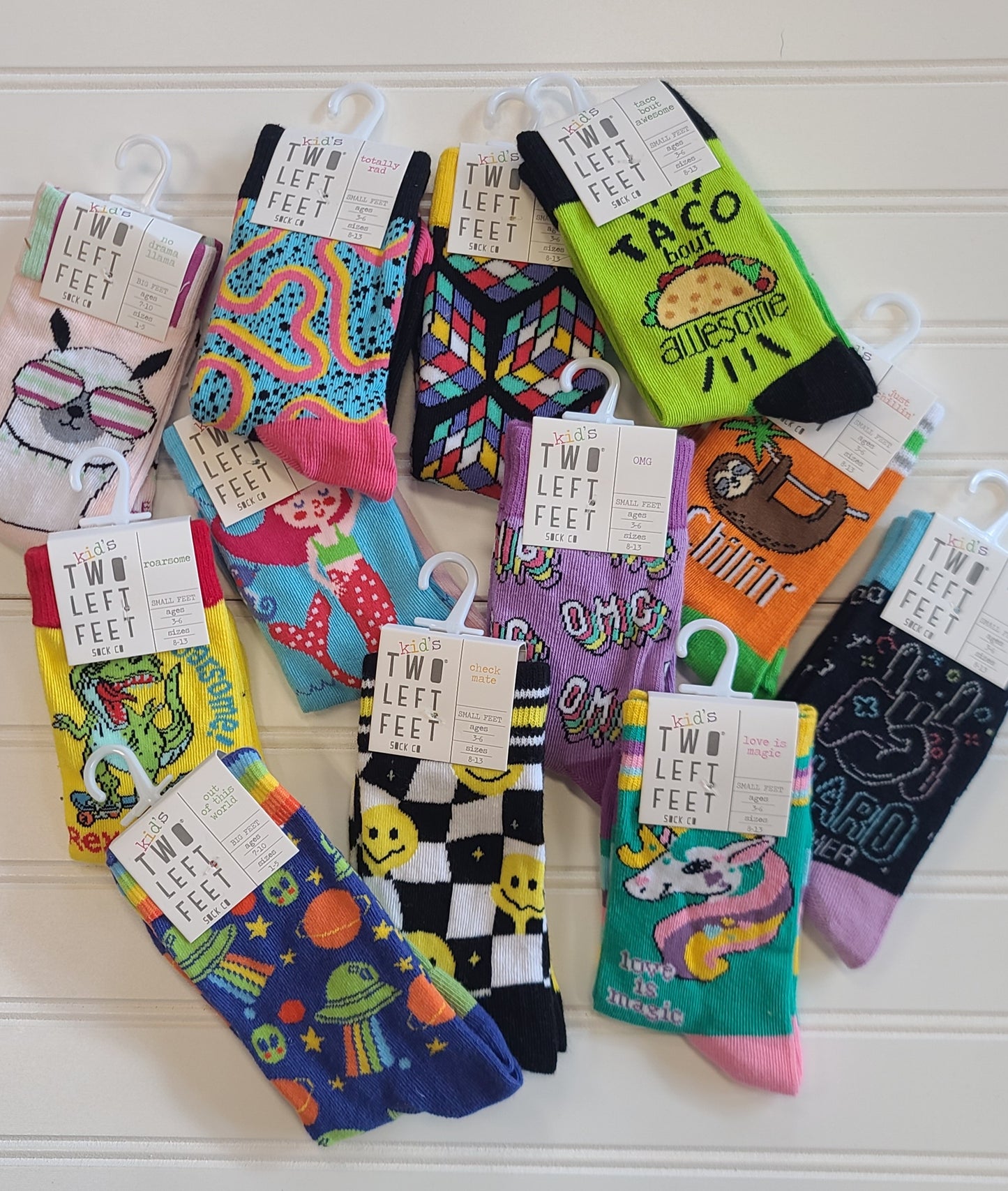 Two Left Feet Kids Socks/Age 7-10