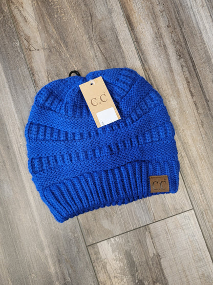 Solid Ribbed Knit C.C. Beanie