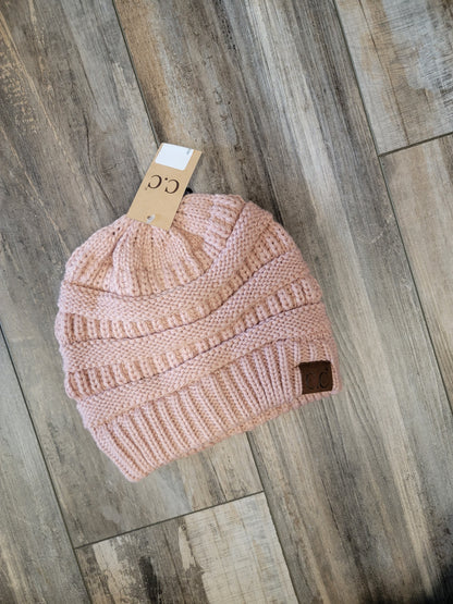 Solid Ribbed Knit C.C. Beanie