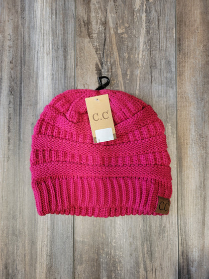 Solid Ribbed Knit C.C. Beanie