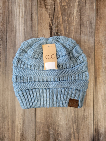 Solid Ribbed Knit C.C. Beanie