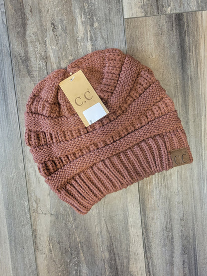 Solid Ribbed Knit C.C. Beanie