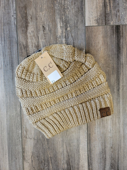 Solid Ribbed Knit C.C. Beanie