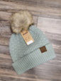 Smocking Stitch Pom Beanie