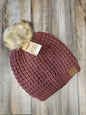 Waffle Stitch Pom Beanie