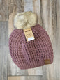 Waffle Stitch Pom Beanie