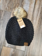 Waffle Stitch Pom Beanie