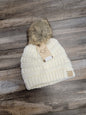 Kids Ribbed Knit Pom Beanie