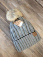 Fuzzy Lined Knit Pom Beanie