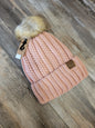 Fuzzy Lined Knit Pom Beanie