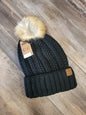 Fuzzy Lined Knit Pom Beanie