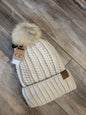 Fuzzy Lined Knit Pom Beanie