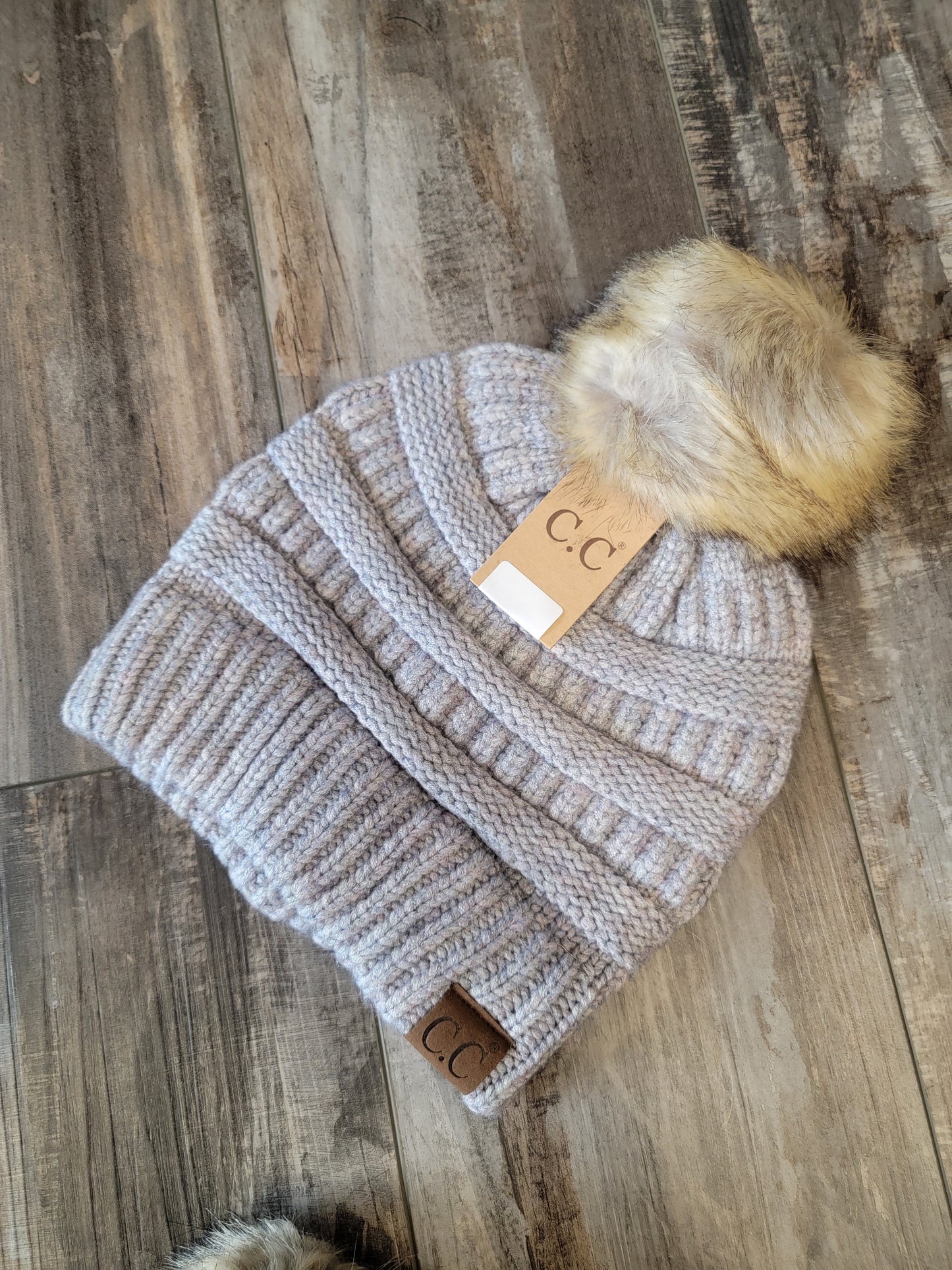 Yarn Knit Pom Beanie