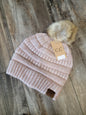 Yarn Knit Pom Beanie