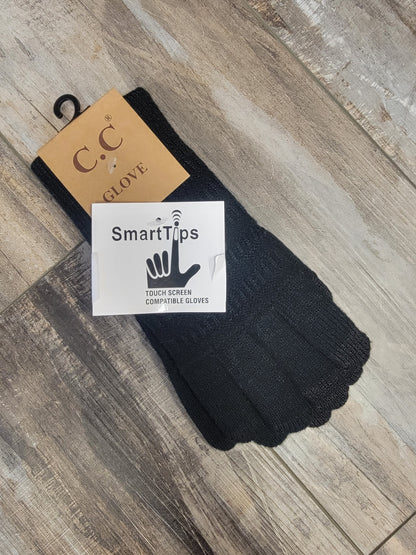 Solid Ribbed Smart Touch Gloves