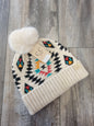 Kids Aztec Pattern Pom Beanie