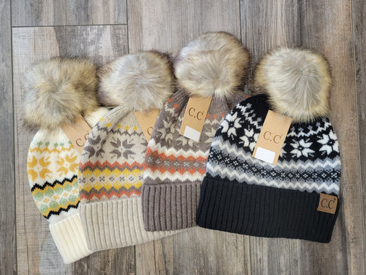 Nordic Fair Isle Pom Beanie