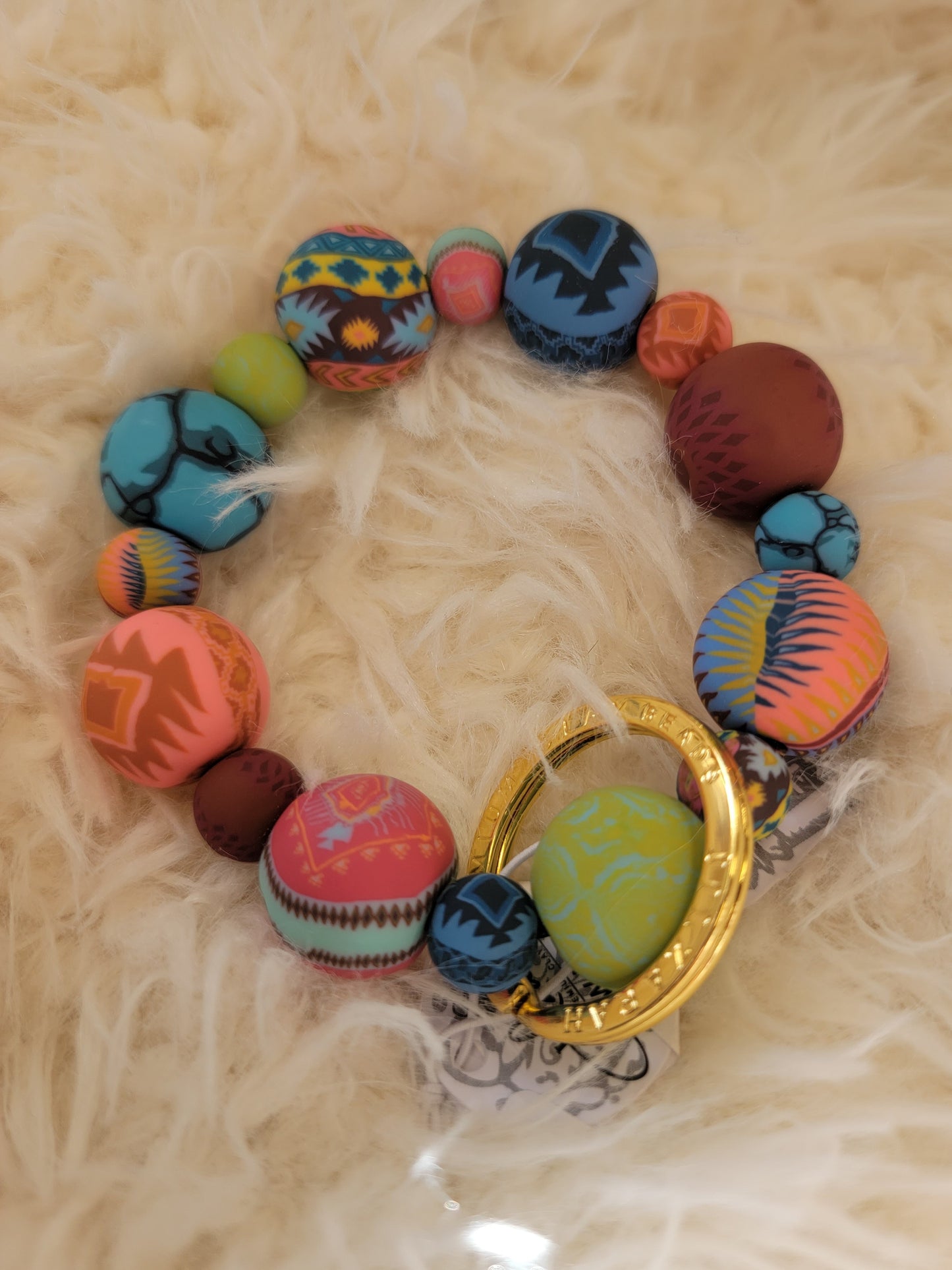 Clay Bead O-Ring Key Chains