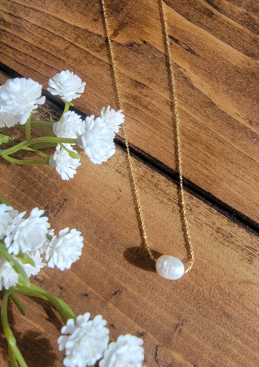 Pearl Charm Dainty Necklace