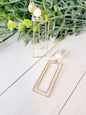 Open Rectangle Earring with Freshwater Pearl