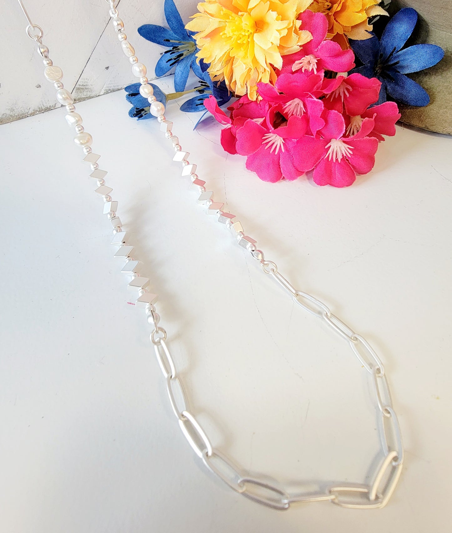 Long Chain Pearl Necklace