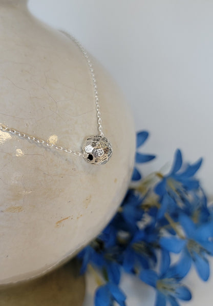 Silver Necklace with Ball Charm