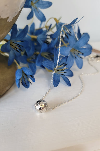 Silver Necklace with Ball Charm